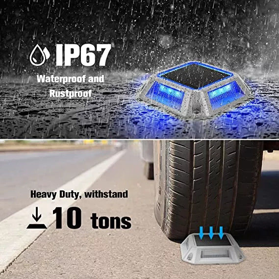 स्क्वायर ब्राइट सोलर पावर्ड डॉक लाइट 1.2V आउटडोर मरीन डेक ड्राइववे 1200MAH