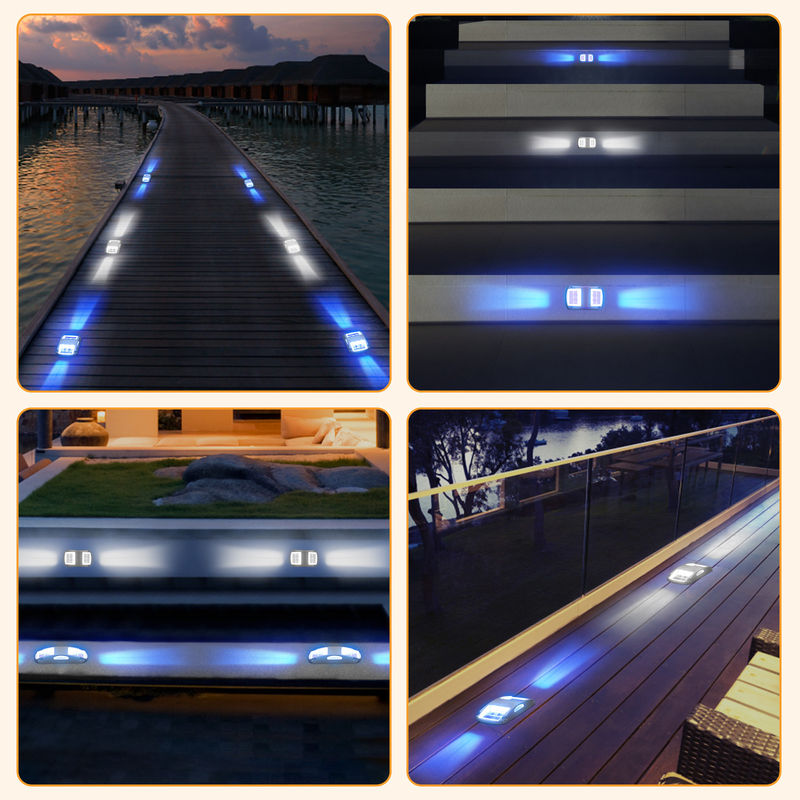 आउटडोर एल्यूमीनियम शैल मिनी सौर डेक लाइट्स गार्डन पथ के लिए वायरलेस