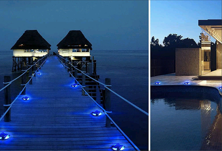 IP68 वाटर रेटिंग सोलर एलईडी ड्राइववे डॉक लाइट्स 12 पीसी एलईडी फुटपाथ गार्डन पथवे के लिए