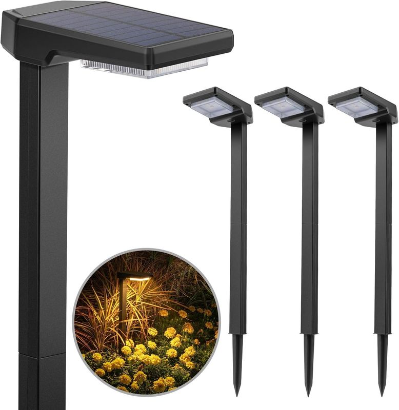 मोनोक्रिस्टलीय सिलिकॉन सौर पैनल और 1200mA बैटरी क्षमता के साथ 100LM आउटडोर सौर उद्यान रोशनी