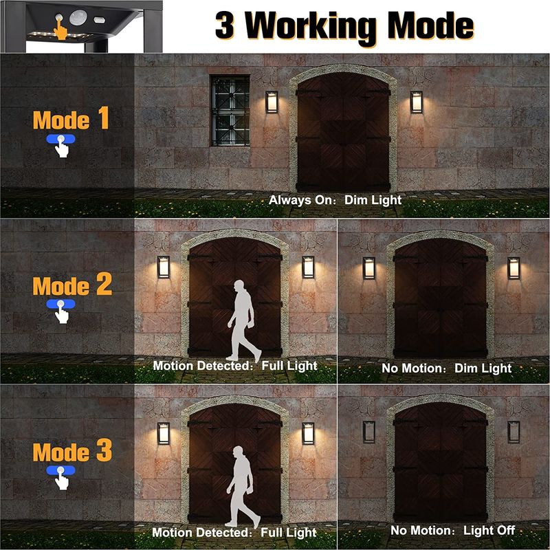 15-घंटे काम करने वाला सौर पैनल काला सजावटी सौर रोशनी 6-घंटे चार्ज समय 2-पैक पैकेज