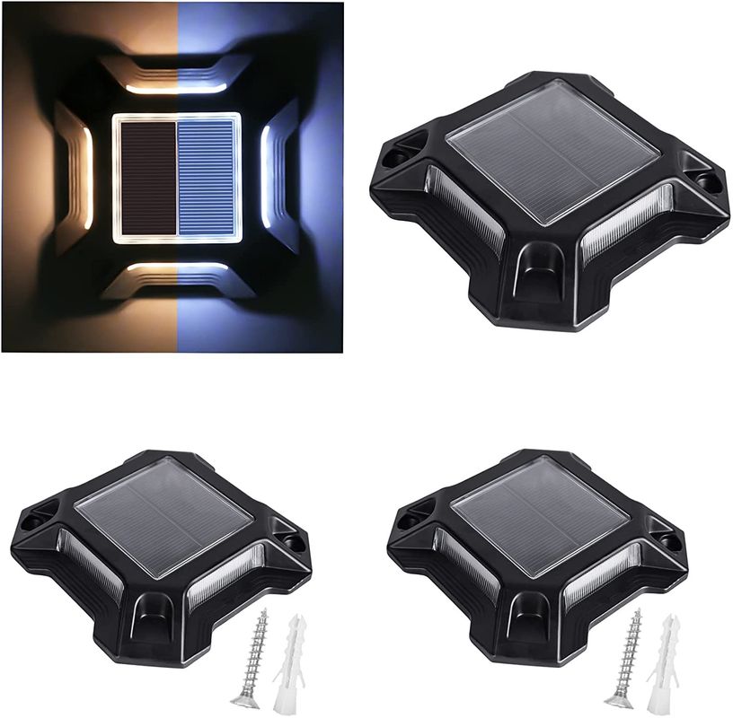 आईपी 68 जलरोधक सौर एलईडी डेक लाइट्स आउटडोर सजावटी सौर स्टेप डॉक लैंप