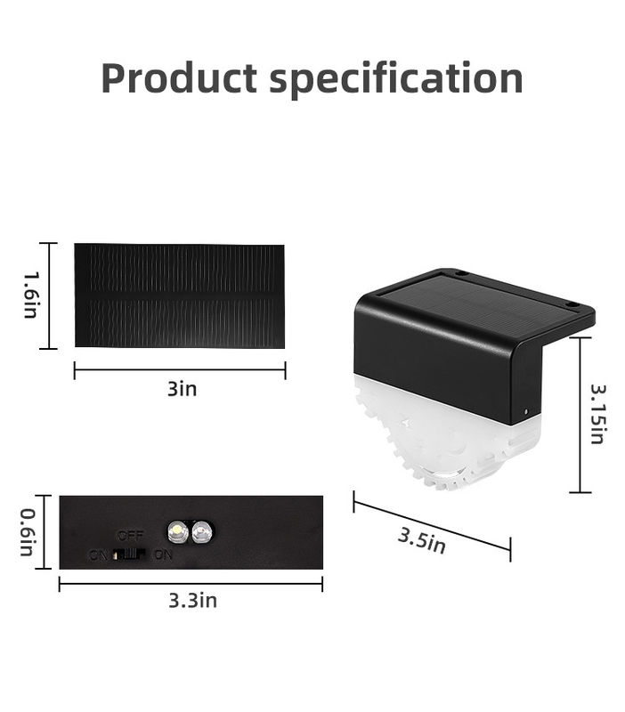आउटडोर जलरोधक सौर यार्ड बाड़ प्रकाश कई रंग सौर एलईडी गेट स्तंभ प्रकाश उद्यान के लिए