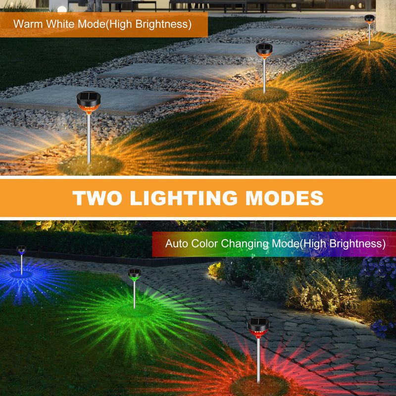 एबीएस पीसी सौर उद्यान रोशनी गर्म सफेद / ठंडा सफेद / आरजीबी स्थिर / सांस एलईडी 20 घंटे रन समय