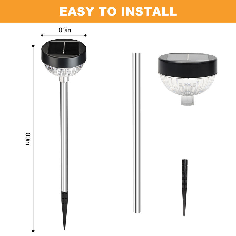 एबीएस पीसी सौर उद्यान रोशनी गर्म सफेद / ठंडा सफेद / आरजीबी स्थिर / सांस एलईडी 20 घंटे रन समय