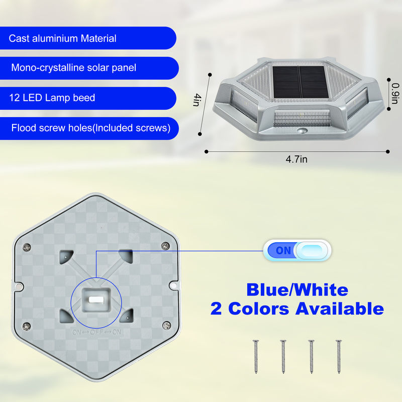 एल्यूमीनियम सोलर डॉक लाइट IP68 वाटरप्रूफ 20 लुमेन चमक -20°C~60°C कार्य तापमान