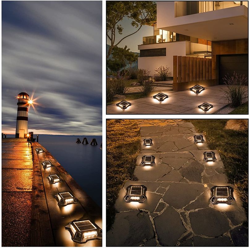 एल्यूमीनियम आउटडोर सोलर डेक लाइट सजावटी उद्यान एलईडी स्टेप लाइट घास स्विमिंग पूल के लिए डॉक लाइट