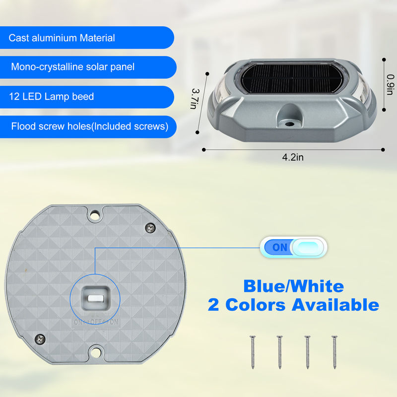 एल्यूमीनियम सोलर डॉक लाइट 140g पेंच स्थापना -20°C~60°C बुल/कोल्ड व्हाइट 2V वोल्टेज