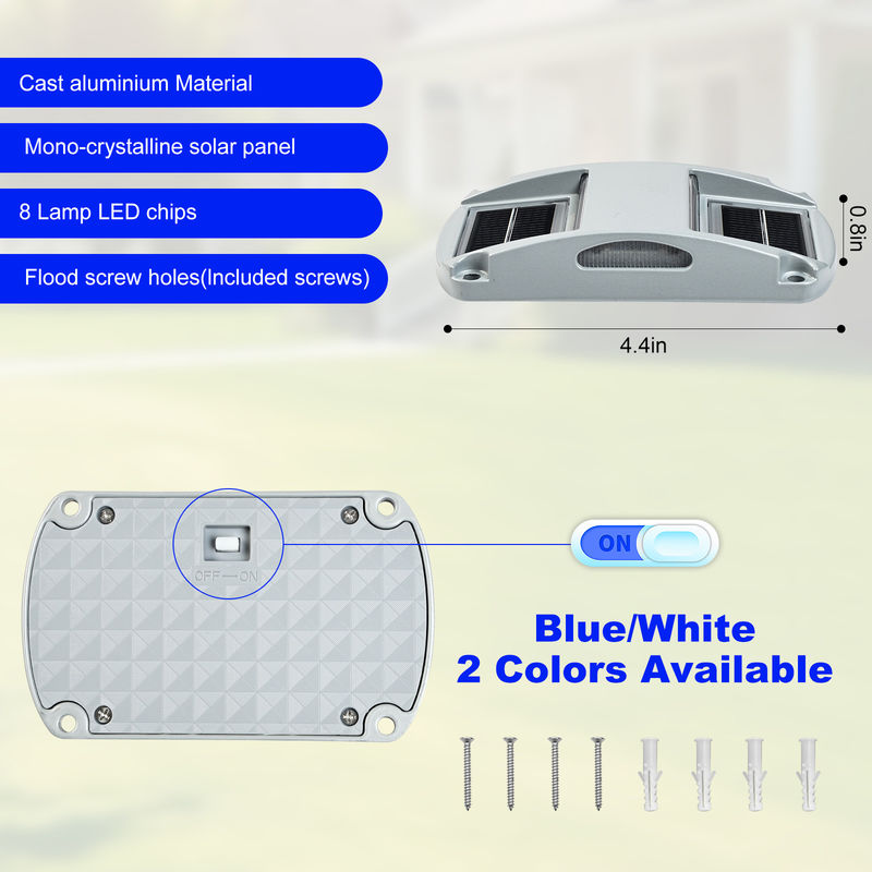 एल्यूमीनियम सोलर डॉक लाइट्स 2 वी वोल्टेज स्क्रू इंस्टॉलेशन के साथ सौर ऊर्जा संचालित - 4 का पैक