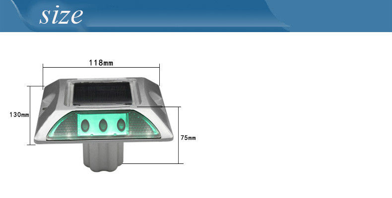 अत्यधिक तापमान के लिए सफेद/पीला/लाल/बुले/हरे रंग के सौर ऊर्जा से चलने वाले सड़क मार्कर