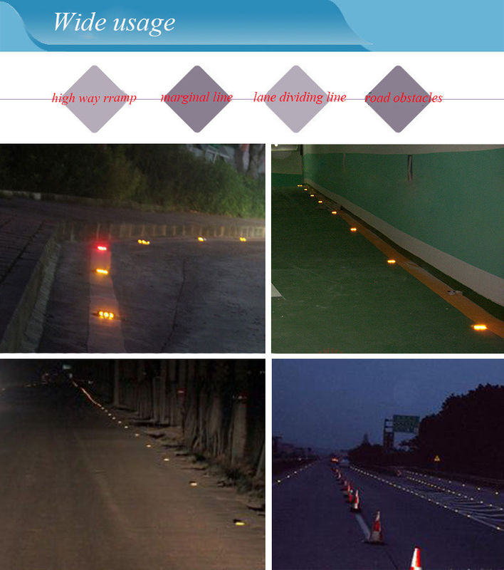 अत्यधिक तापमान के लिए सफेद/पीला/लाल/बुले/हरे रंग के सौर ऊर्जा से चलने वाले सड़क मार्कर