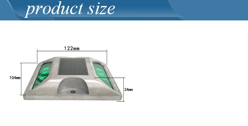 सफेद पीला लाल नीला हरा 330g 2V एलईडी सौर ऊर्जा संचालित सड़क स्टड कार्य तापमान -20C- 70C एल्यूमीनियम मिश्र धातु