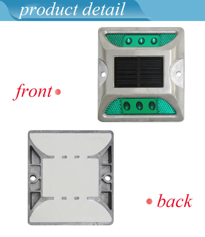 सफेद पीला लाल नीला हरा 330g 2V एलईडी सौर ऊर्जा संचालित सड़क स्टड कार्य तापमान -20C- 70C एल्यूमीनियम मिश्र धातु