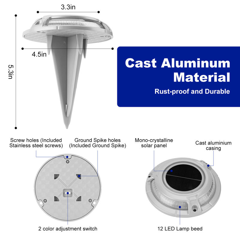बुले या कोल्ड व्हाइट 3T लेयरिंग 2V वोल्टेज सोलर एलईडी लाइट / सोलर डॉक लाइट डॉक सजावट के लिए