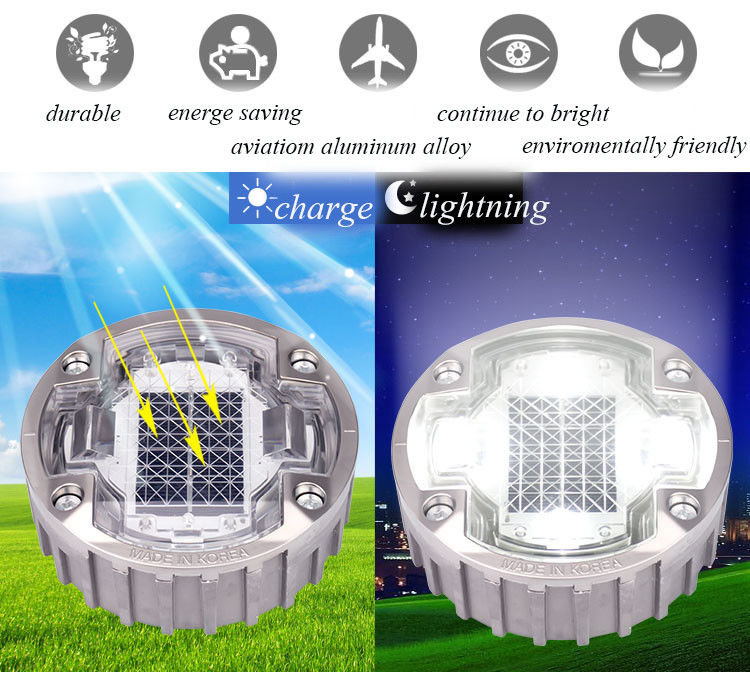 एल्यूमीनियम मिश्र धातु एलईडी लाइट रिचार्जेबल बैटरी 1.2V/600mAh MSDS के साथ सौर सड़क स्टड