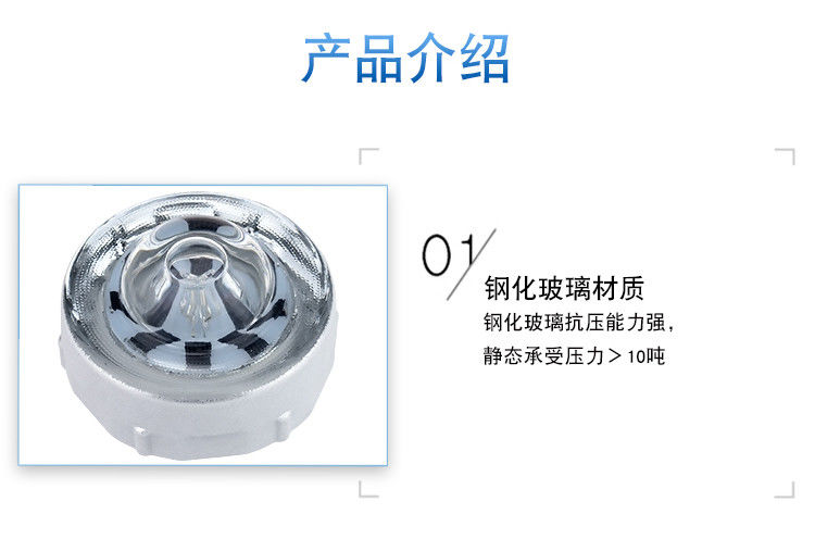 360 डिग्री टेम्पर्ड ग्लास रोड स्टड सौर ऊर्जा संचालित एलईडी रोड स्टड रोडवे चेतावनी फुटपाथ रोड स्टड