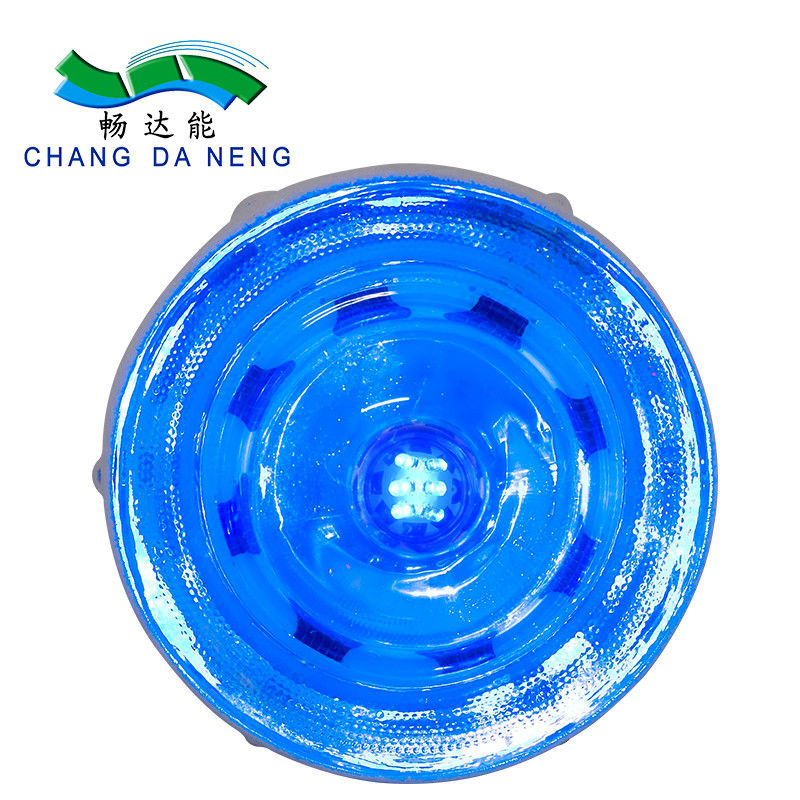 360 डिग्री टेम्पर्ड ग्लास रोड स्टड सौर ऊर्जा संचालित एलईडी रोड स्टड रोडवे चेतावनी फुटपाथ रोड स्टड