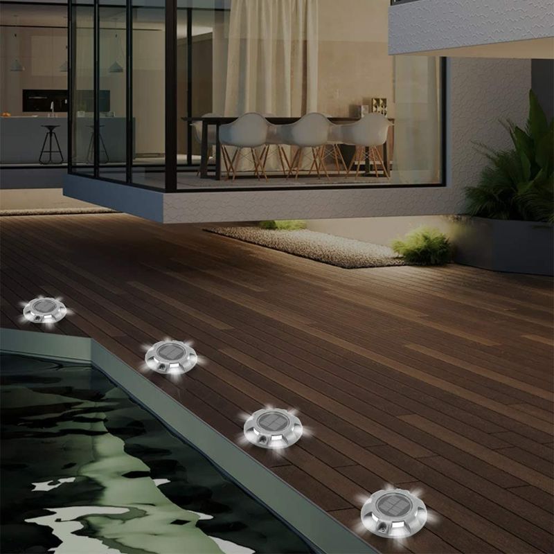 IP68 वाटरप्रूफ एल्यूमीनियम सोलर डेक डॉक फ्लोर लाइट गार्डन पथ के लिए 114*22MM