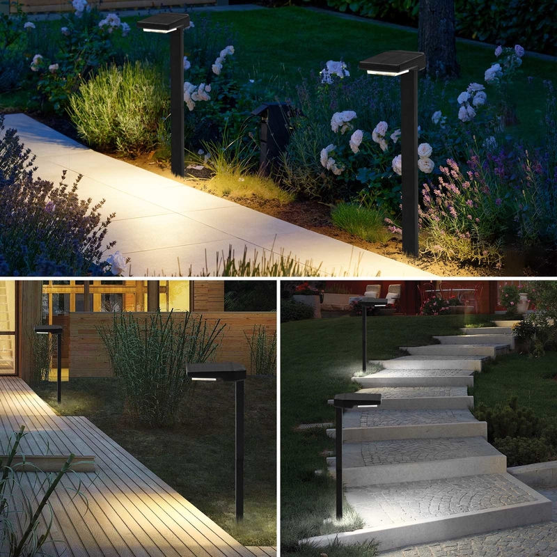 आउटडोर पथ सजावट सोलर स्टेक लाइट 6 ब्राइट एलईडी लाइट्स 15 घंटे कार्य समय IP65 वाटरप्रूफ