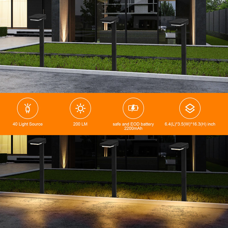 सौर ऊर्जा संचालित एलईडी स्टिक लाइट्स ऑटो ऑन/ऑफ के साथ 6 पीसी एलईडी आईपी 65 वाटरप्रूफ