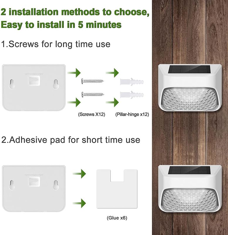 सौर ऊर्जा संचालित बाहरी जलरोधक सजावटी रोशनी बाड़ डेक कदम बगीचा सीढ़ी दीवार के लिए
