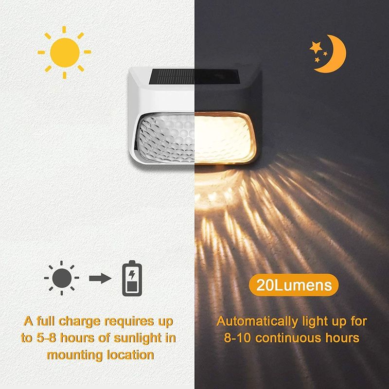 सौर ऊर्जा संचालित बाहरी जलरोधक सजावटी रोशनी बाड़ डेक कदम बगीचा सीढ़ी दीवार के लिए