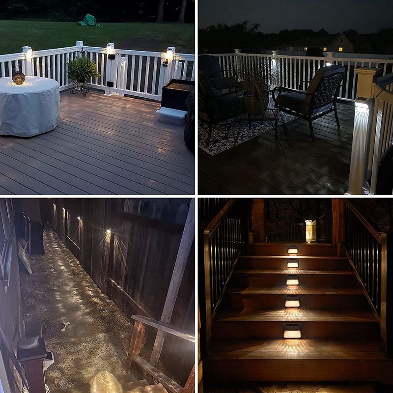 सौर ऊर्जा संचालित बाहरी जलरोधक सजावटी रोशनी बाड़ डेक कदम बगीचा सीढ़ी दीवार के लिए