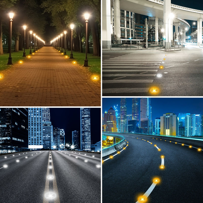 सड़क सुरक्षा और लंबे कार्य समय के लिए 1150 ग्राम एलईडी रोड मार्किंग स्टड ≥100h