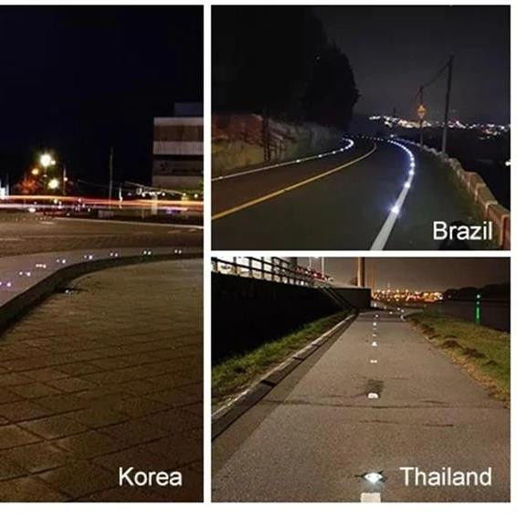 800 मीटर सौर धातु प्रोंग बिल्ली आंख सड़क स्टड प्रत्येक तरफ 2 एलईडी Qty के साथ