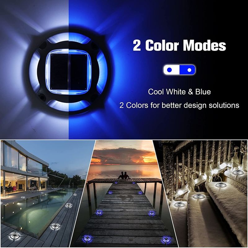 246g सोलर डॉक लाइट्स ड्राइववे डेक लाइट्स गार्डन पथवे यार्ड एलईडी एल्यूमीनियम डॉक लाइटिंग