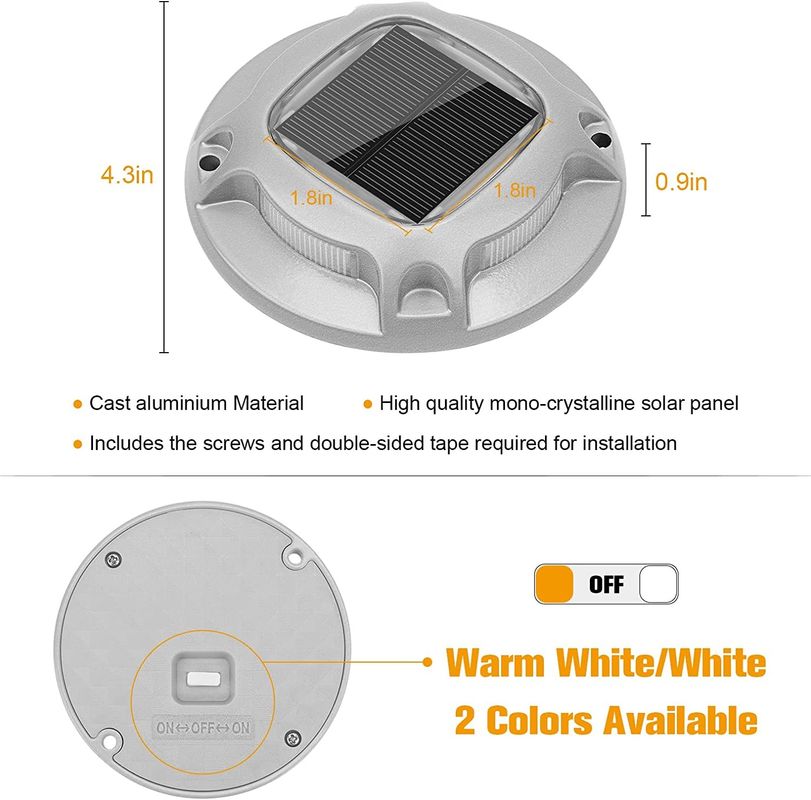 246g सोलर डॉक लाइट्स ड्राइववे डेक लाइट्स गार्डन पथवे यार्ड एलईडी एल्यूमीनियम डॉक लाइटिंग