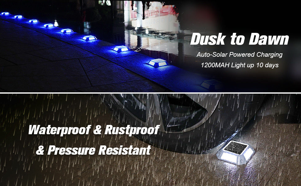 सौर डॉक लाइट्स ड्राइववे डेक लाइट्स आउटडोर समुद्री लाइट्स सौर ऊर्जा संचालित IP68 पथवे के लिए जलरोधक पैदल मार्ग कदम सीढ़ी पूल अंकन चेतावनी