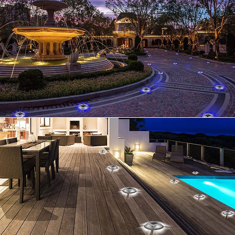 6000K डेलाइट अलर्ट के साथ सोलर डेक लाइट 8pcs एलईडी और 110 * 22.5 मिमी आकार आउटडोर उपयोग के लिए