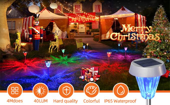 आउटडोर गार्डन पाथवे के लिए वाटरप्रूफ IP65 सोलर पावर्ड लैंडस्केप लाइट्स 0