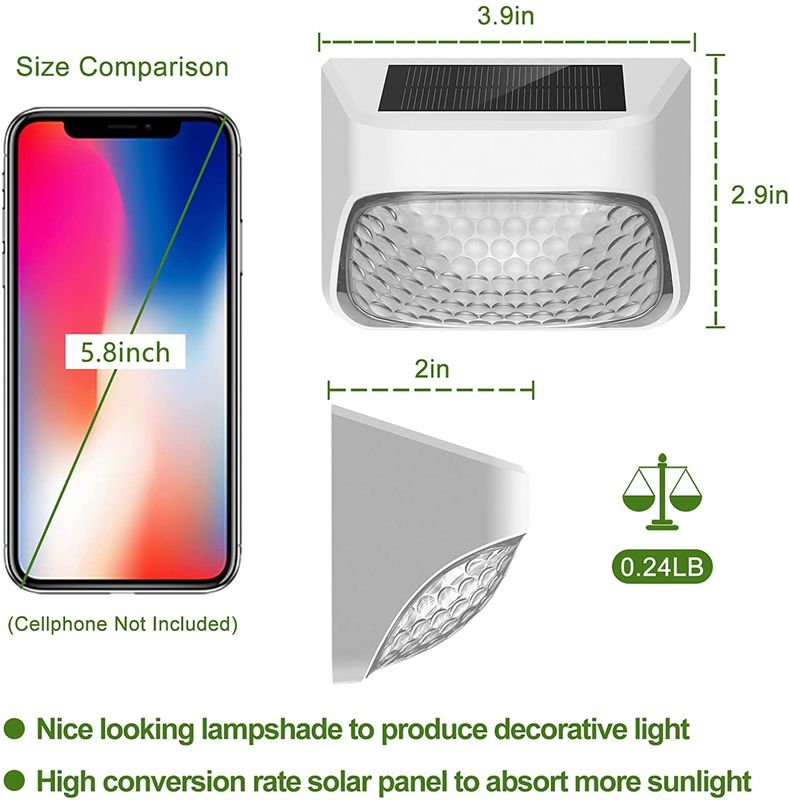 आउटडोर एलईडी सौर दीवार प्रकाश पानी प्रतिरोधी सौर उद्यान प्रकाश आंगन सीढ़ी पोर्च के लिए