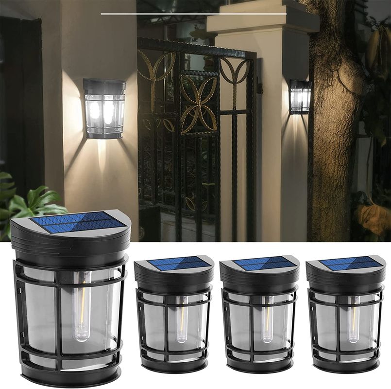 आउटडोर एलईडी सौर बाड़ प्रकाश सजावटी सौर उद्यान रोशनी आँगन गेट यार्ड के लिए