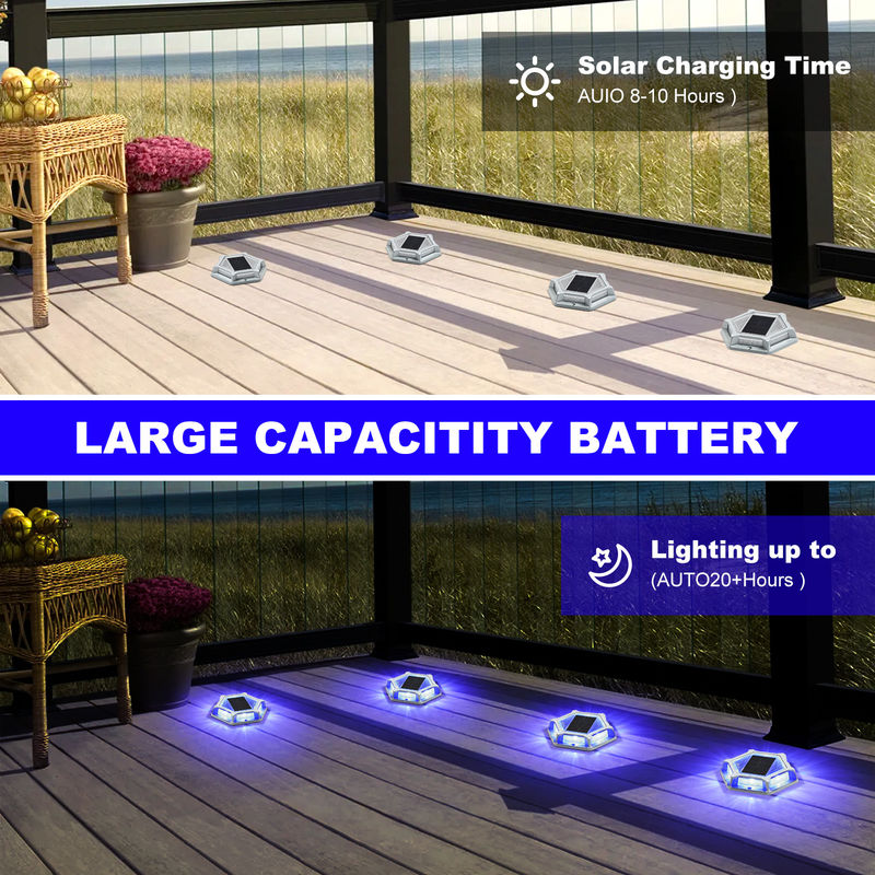 20 लुमेन ब्लू/कोल्ड व्हाइट सोलर डॉक लाइट एल्यूमीनियम बॉडी IP68 वाटरप्रूफ लेवल 150g 2V वोल्टेज