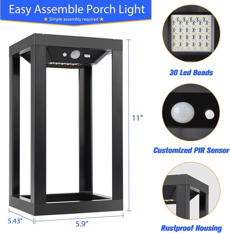 उद्यान के लिए बाहरी सौर दीवार दीपक घर, गैरेज, सामने, बरामदे के लिए सौर बाहरी दीवार रोशनी