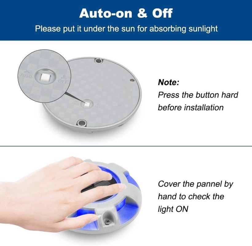 एल्यूमीनियम मिश्र धातु सौर सड़क स्टड के साथ 6000K दिन के प्रकाश चेतावनी IP67 जलरोधक और 2 साल की वारंटी